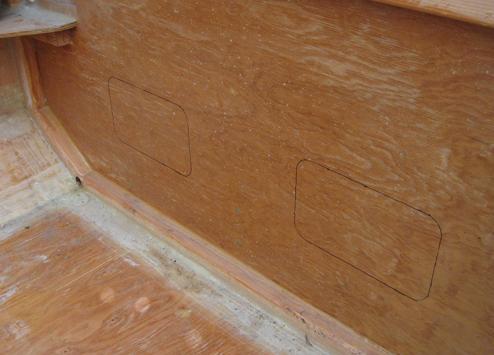 Template used to draw outline on bulkhead