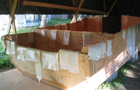 Getting ready to re-fiberglass most of the inside seams with 4-inch and 6-inch wide 
12-ounce bidirectional fiberglass tape