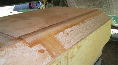 Taping the first seam