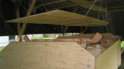 Bottom raised to apply epoxy