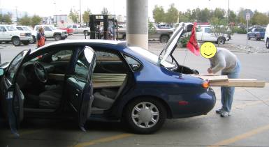 Picking Up the Lumber for the Shelter