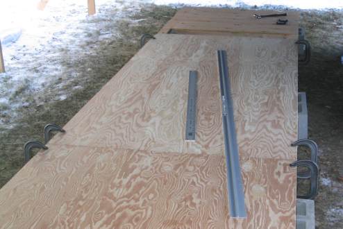 Clamping 3/4 inch plywood to table