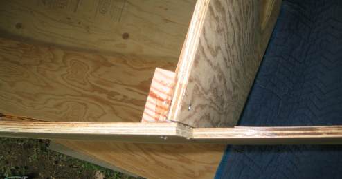 Checking the fit of Bulkhead 4's bevel to the side