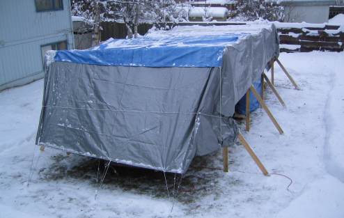 All snow cleared from immediate area