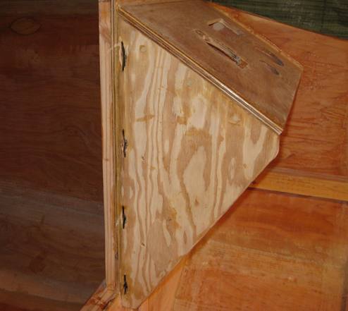 Making a slot down the side of the helm station to accept the hatch-boards