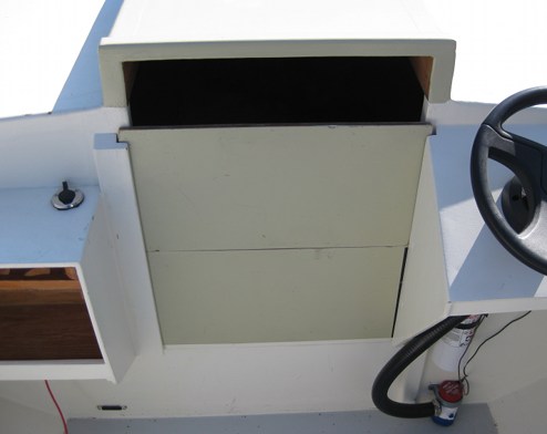 The companionway as it looks today, with the hatch boards in place