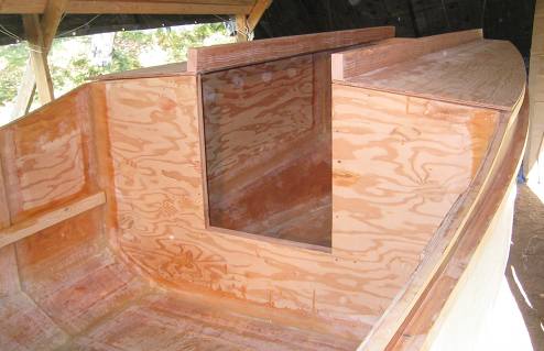 View of cabin top panel assembly from the rear