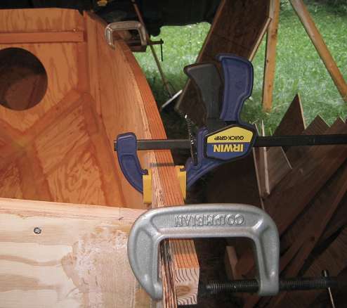 Wood is added at the top of the cabin sides to provide a landing