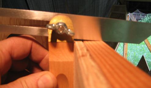 Bevel square on cabin side showing bevel that must be created