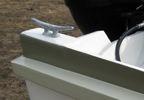 The starboard rear docking cleat as on the boat in current colors