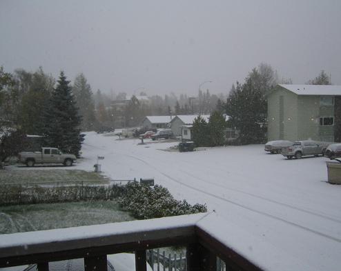 Snow fell in Anchorage, AK 3-days before launch