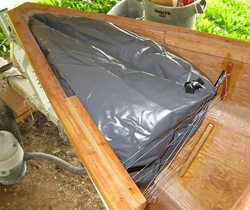 Two of the five floatation bags that I purchase from NRS are positioned