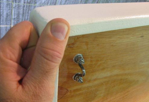 Latch mounted with stainless bolts and nylocks
