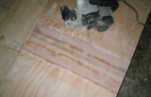 Sanding and feathering edges of fiberglass butt joint