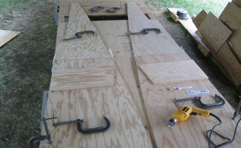 Ply butt piece at the ready for the side bow section