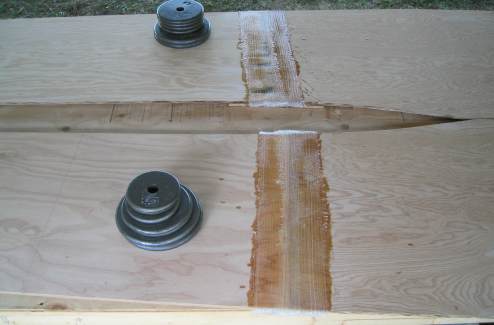 Fiberglassed over damaged plies from glue sticking