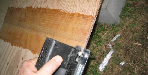 Trimming overhanging fiberglass with a jigsaw