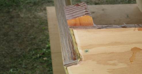 Side cut and routed around Transom frame