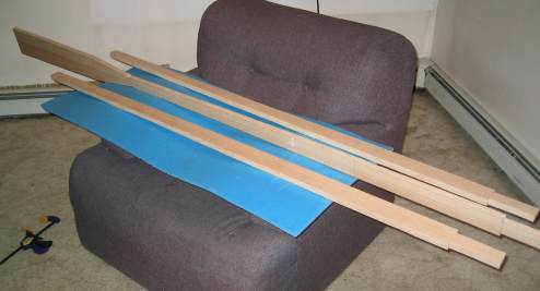 Getting ready to laminate the cheeks onto the center section