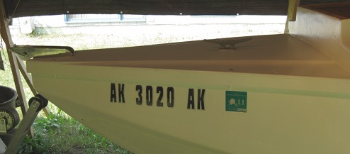 I purchased a numbering kit from Cabela's, and applied the required alpha-numeric combination to each side 
of the bow