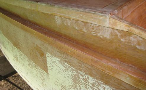 Sanded, with gaps and screw heads filled in with epoxy putty