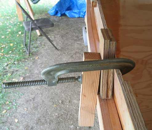 Dry-fitting the second layer using an improvised clamping method