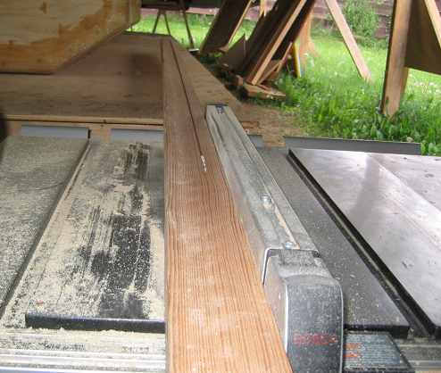 Lengths of rub rail attached to side of the boat