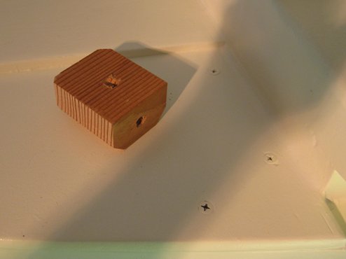 The navigation light will be mounted to blocks which would then in turn be mounted to the rear section of 
the bow plate