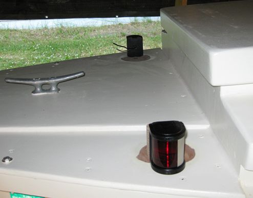 The port light was installed and the starboard light was about to be