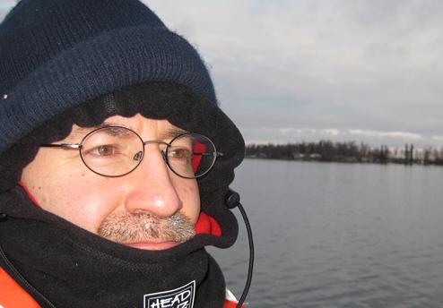 Wearing double hats due to the cold