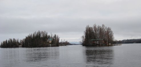 Four of eighteen islands, each with summer cabin