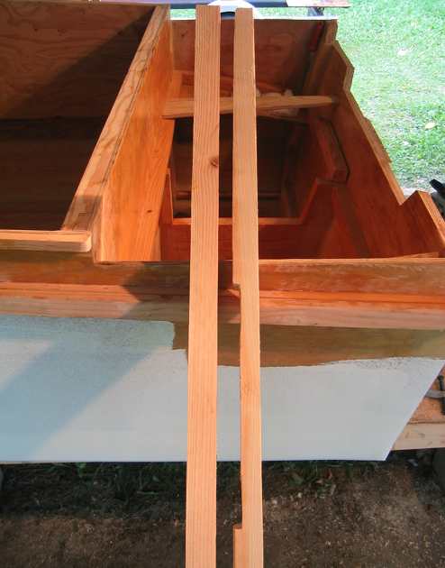 The stiffeners are cut to size