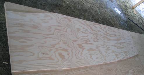Port mid side panel being used as a template for the starboard side
