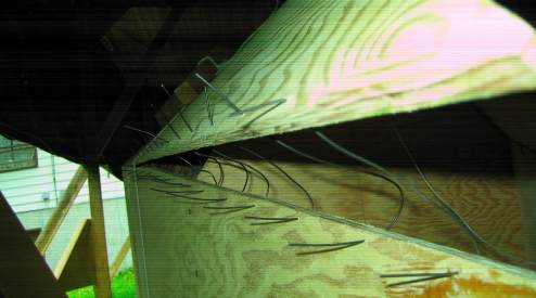 Beginning to tie port bow bilge section