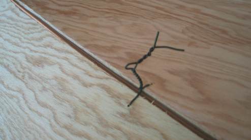 Tie wire twisted up nice and snug