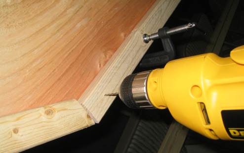 Pre-drilling holes for screws