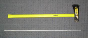 8-pound maul and driving rod