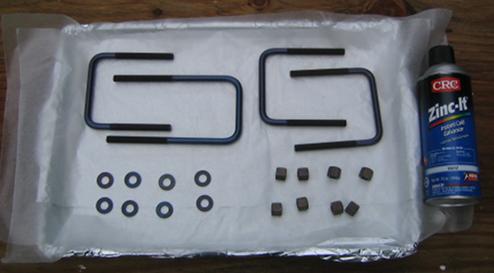 Getting ready to spray paint the unprotected u-bolts and nuts