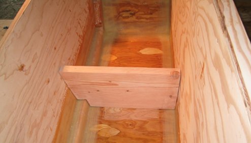 The transom knee is in place