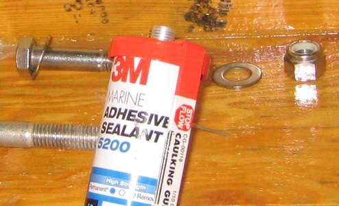 3M 5200 Marine Adhesive Sealant will be used to seal around the bolts in the transom