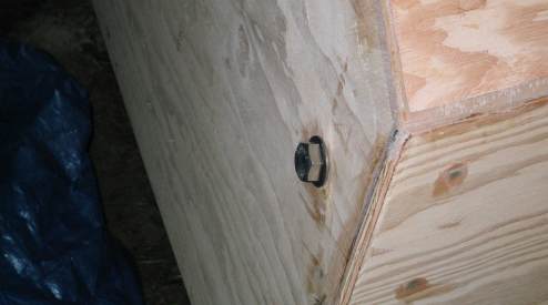 New 5/8ths stainless bolt in place