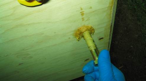 Resizing hole using epoxy putty and a 9/16ths bolt