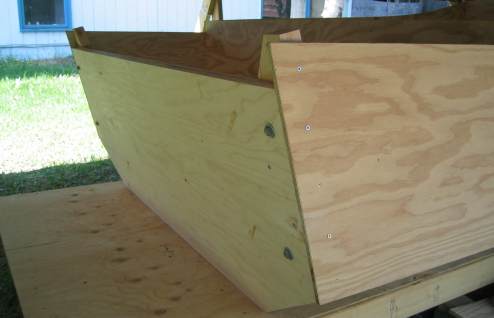 Transom positioned and fastened to the sides